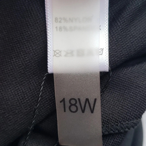 Aqua Eve Tankini Top Babydoll Womens 18W Black Minimalist Classic Modest Neutral - Picture 12 of 16